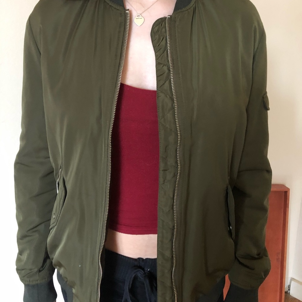 Zara green bomber jacket